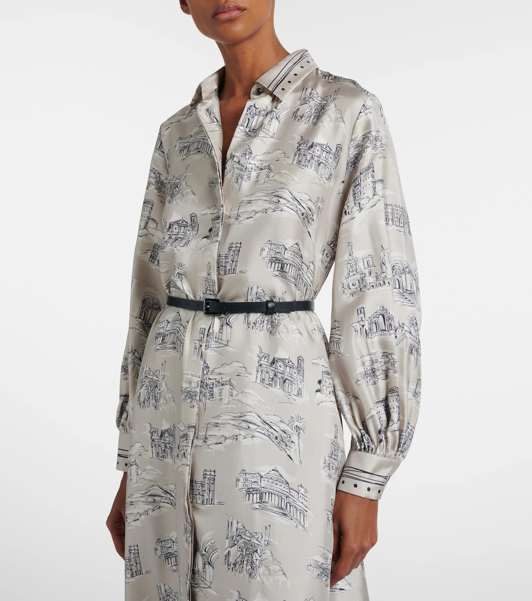 Max Mara - Carbone printed silk midi dress