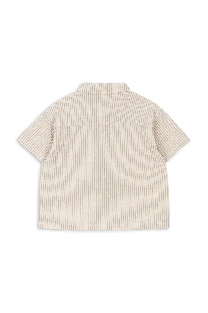 Konges Sløjd pamuk ve elastan çocuk gömleği ELLIOT SS SHIRT GOTS
