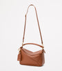 LOEWE Brown Small Leather Featherlight Puzzle Top-Handle Bag