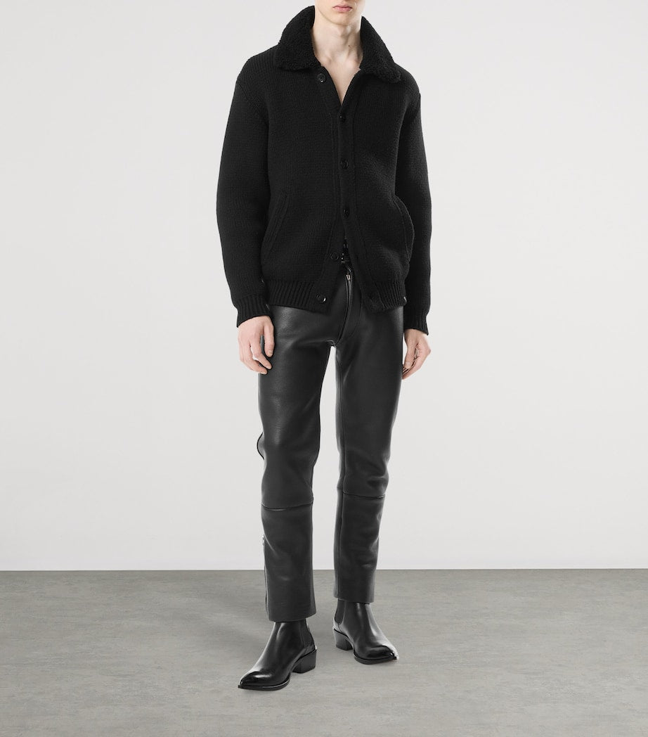 Black Cashmere Collared Jacket