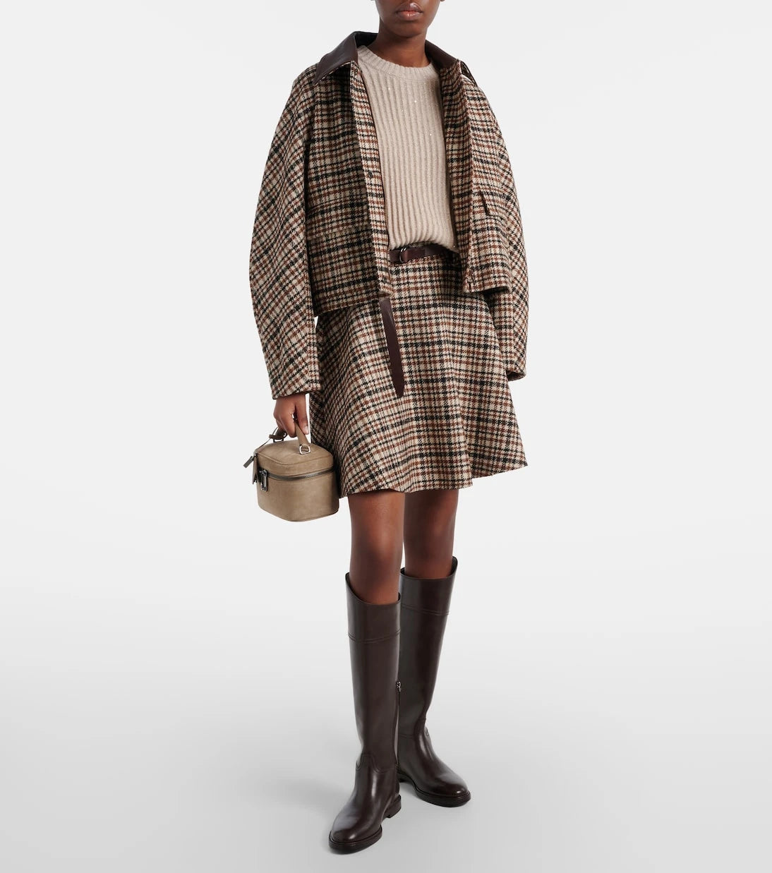 Brunello Cucinelli - Checked wool and alpaca-blend jacket