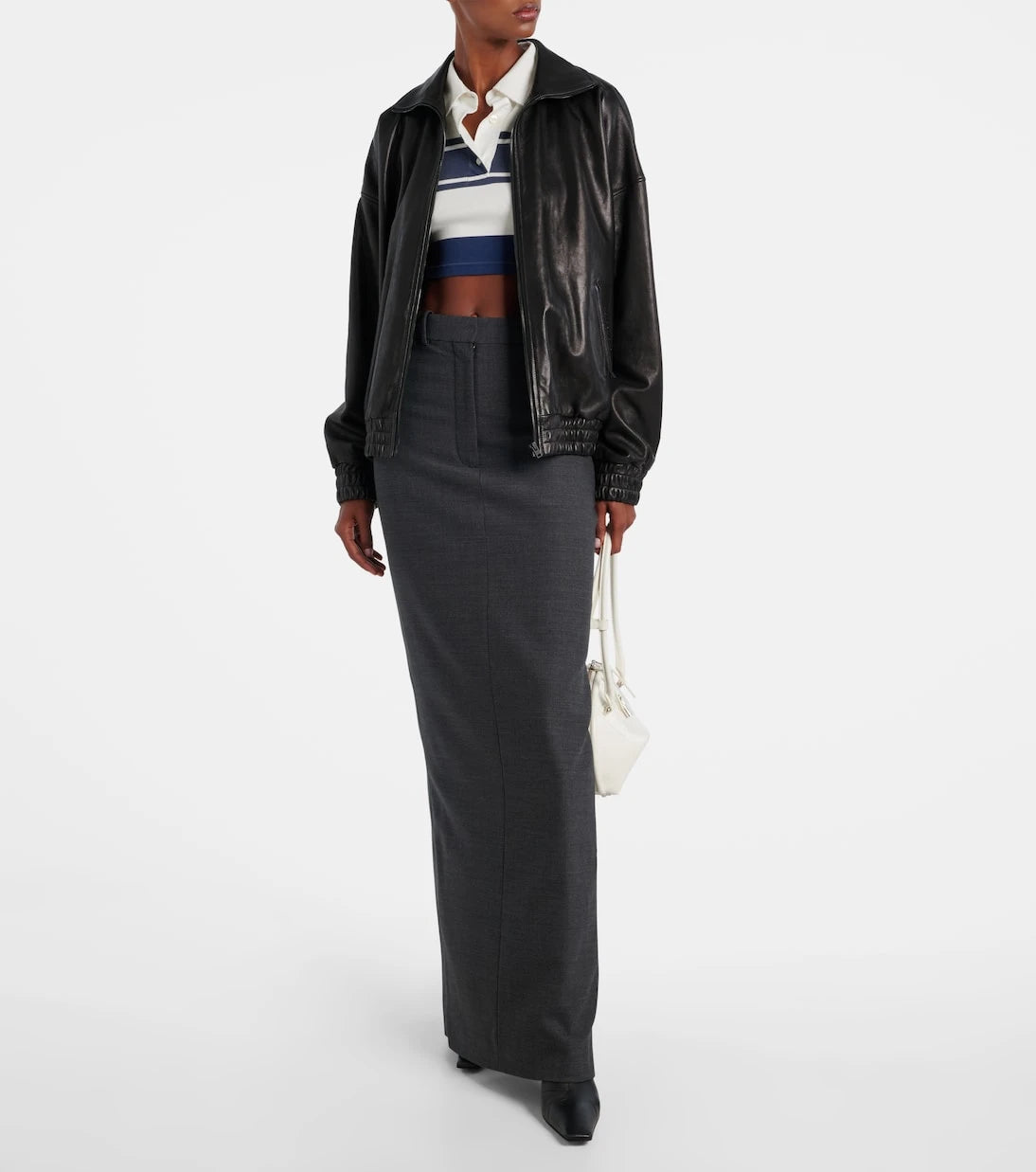 Acne Studios - تنورة ماكسي عالية الخصر من مزيج الصوف