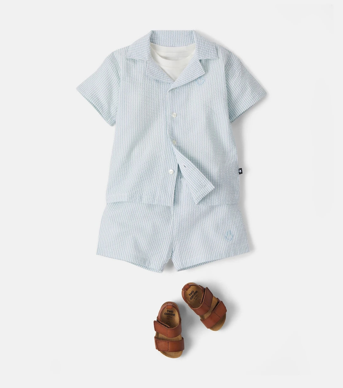 Molo - Baby Eyou striped cotton pajamas