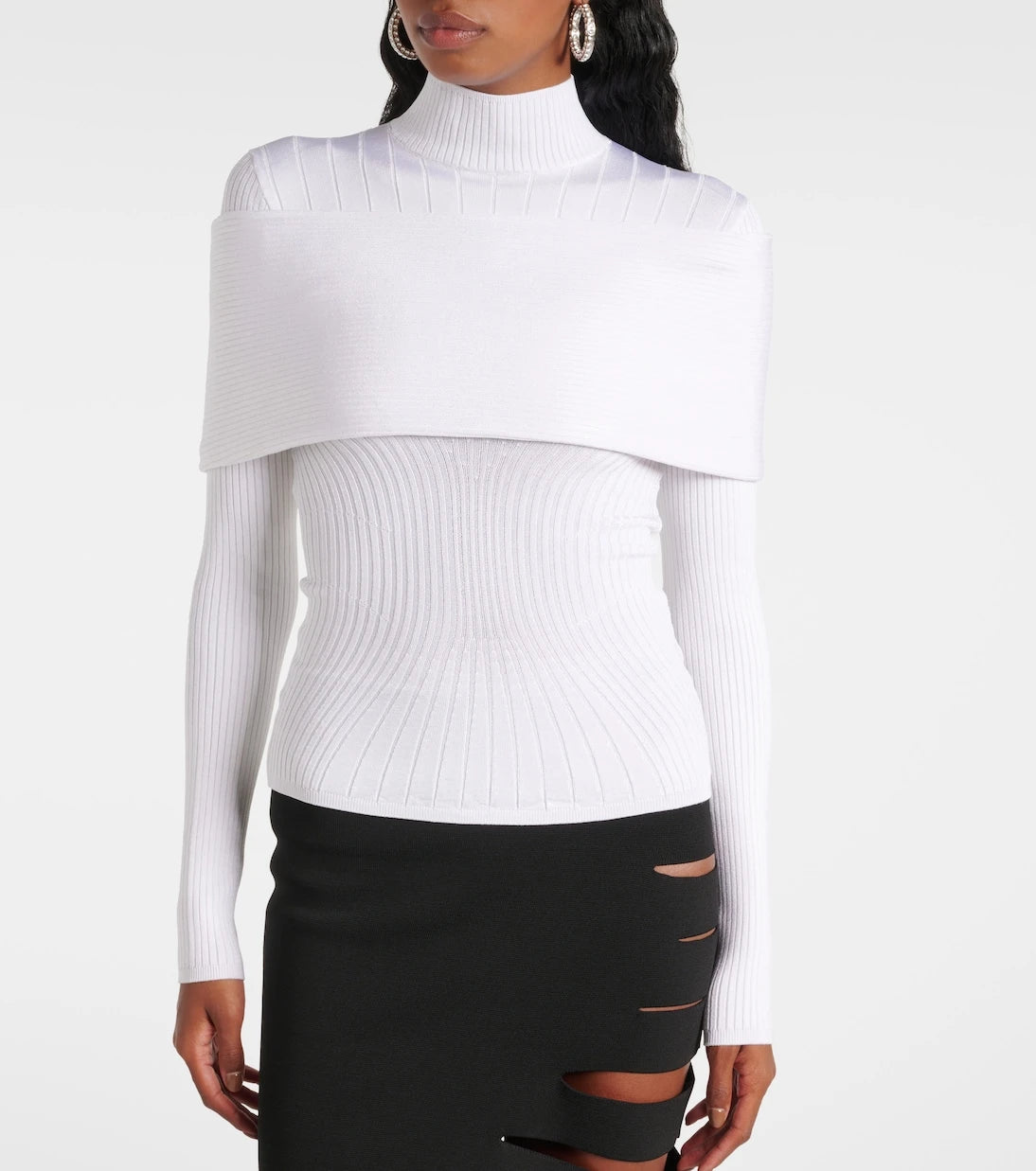 Mugler - توب منسوج بنمط مضلّع