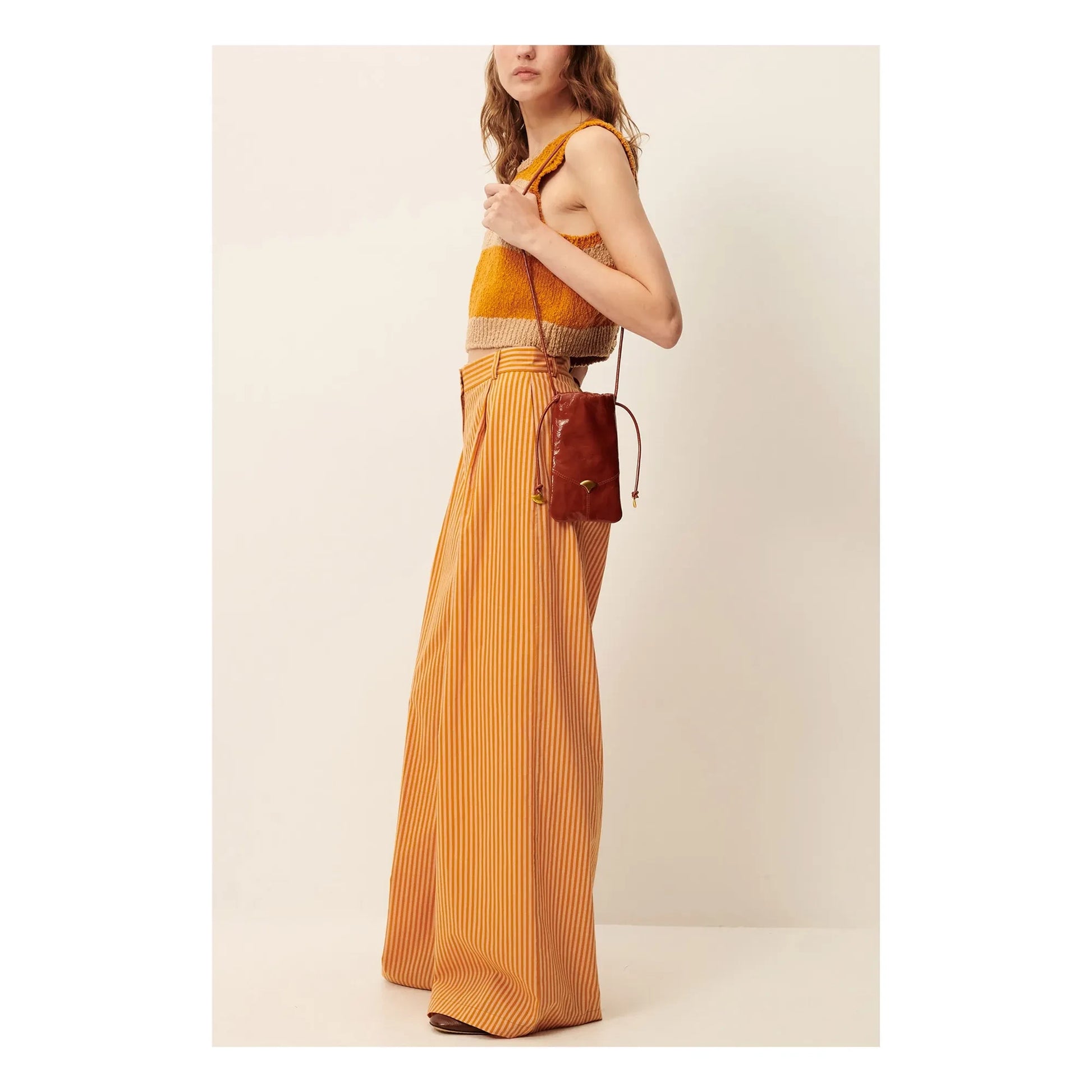 Sessùn - Provencia Cotton Stripe Pants | Orange