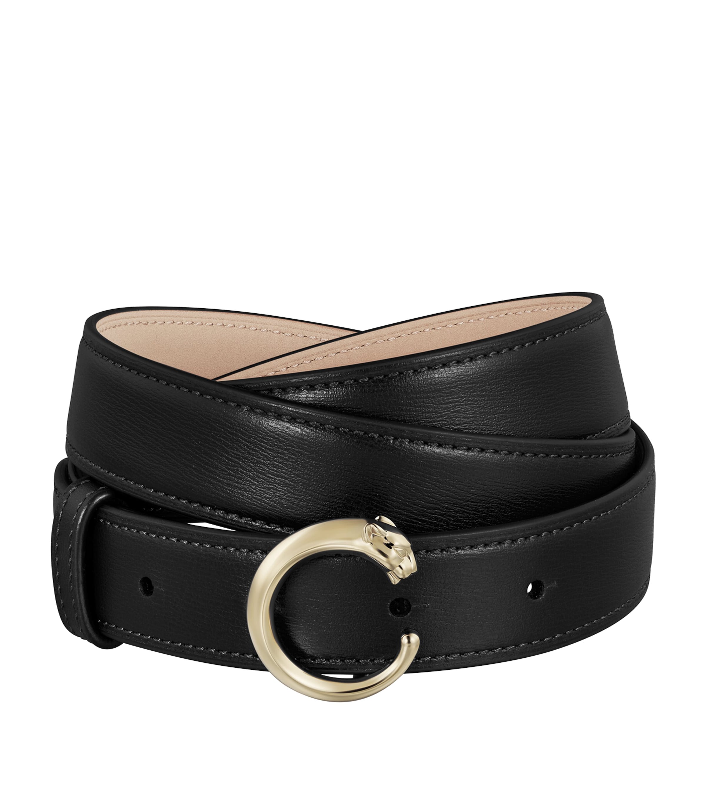 Cartier Black Leather Panthère de Cartier Belt (95cm)