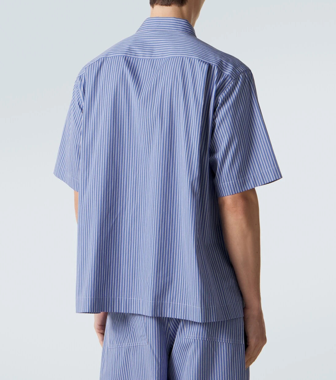 Sacai - قميص بوبلين قطني مخطط