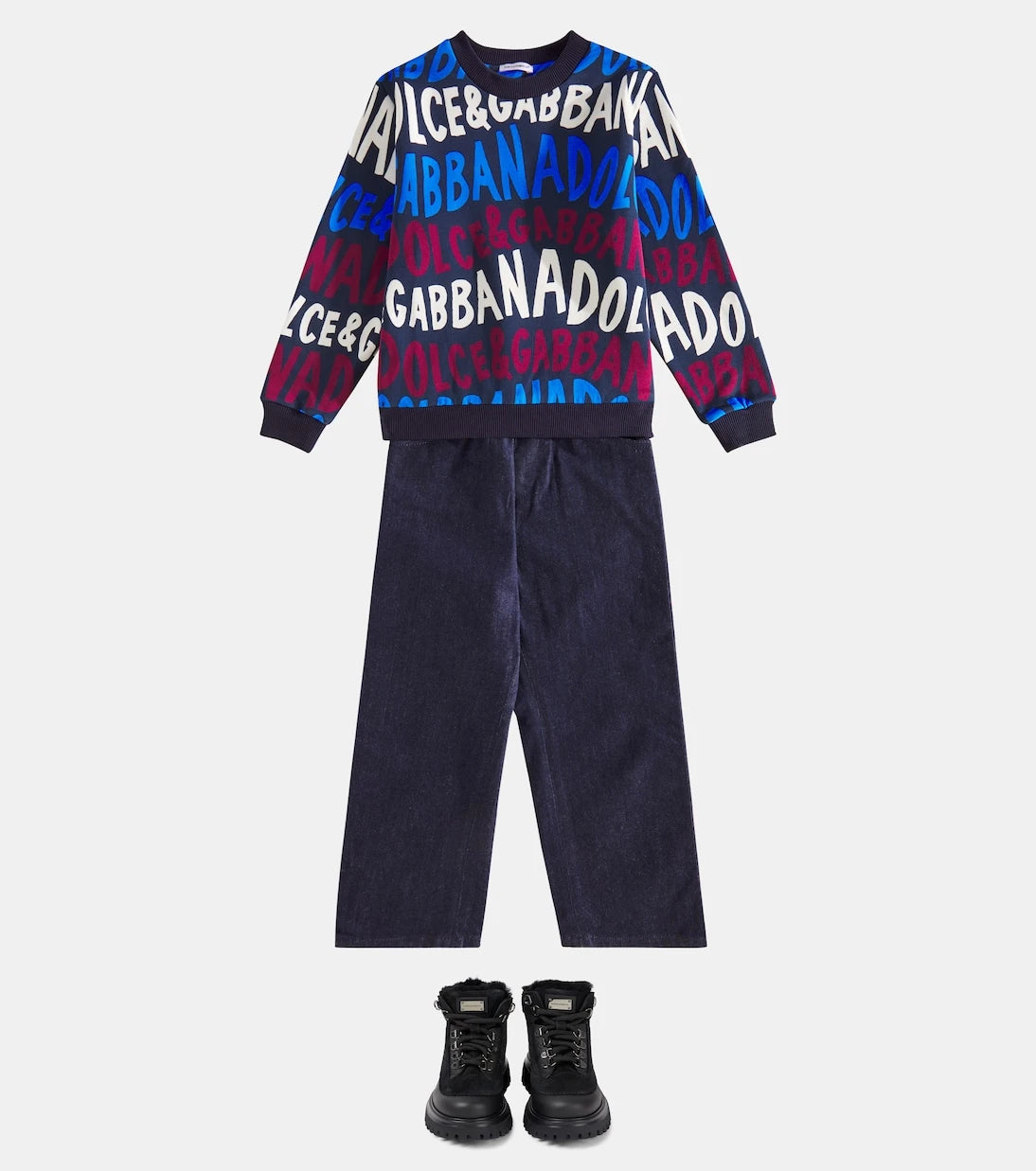 Dolce&Gabbana Kids - Logo denim sweatpants
