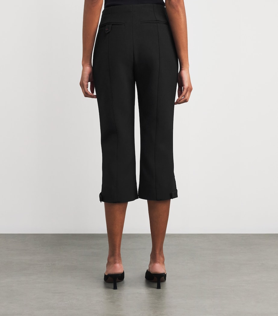 Victoria Beckham Black Tab-Detail Cropped Trousers