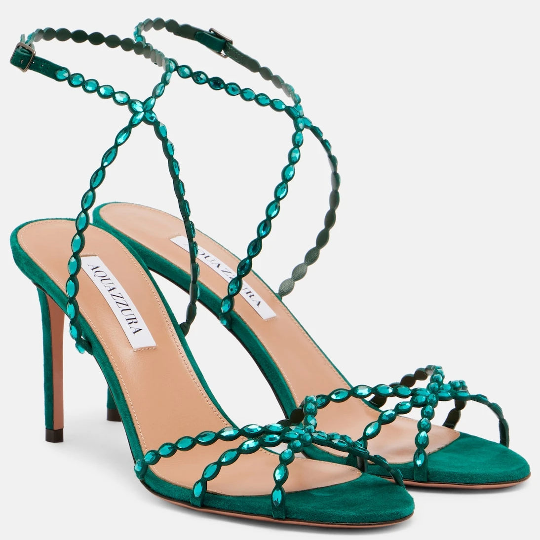 Aquazzura - Love Struck embellished leather sandals