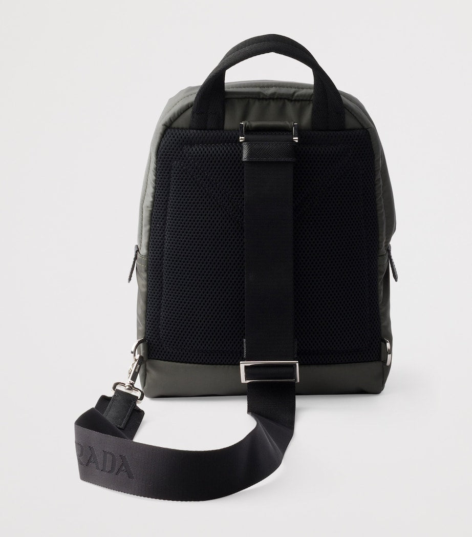 Re-Nylon and Saffiano Leather Backpack