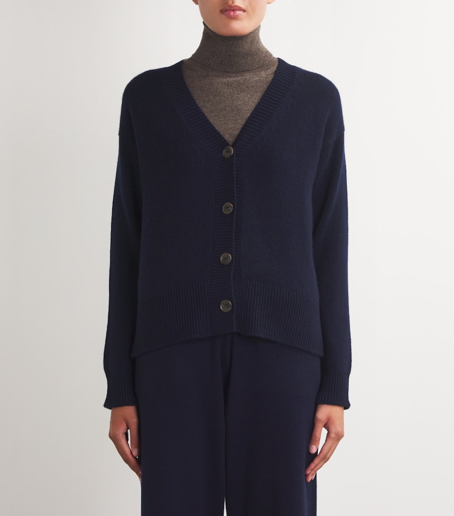 Navy Cashmere Boxy Cardigan