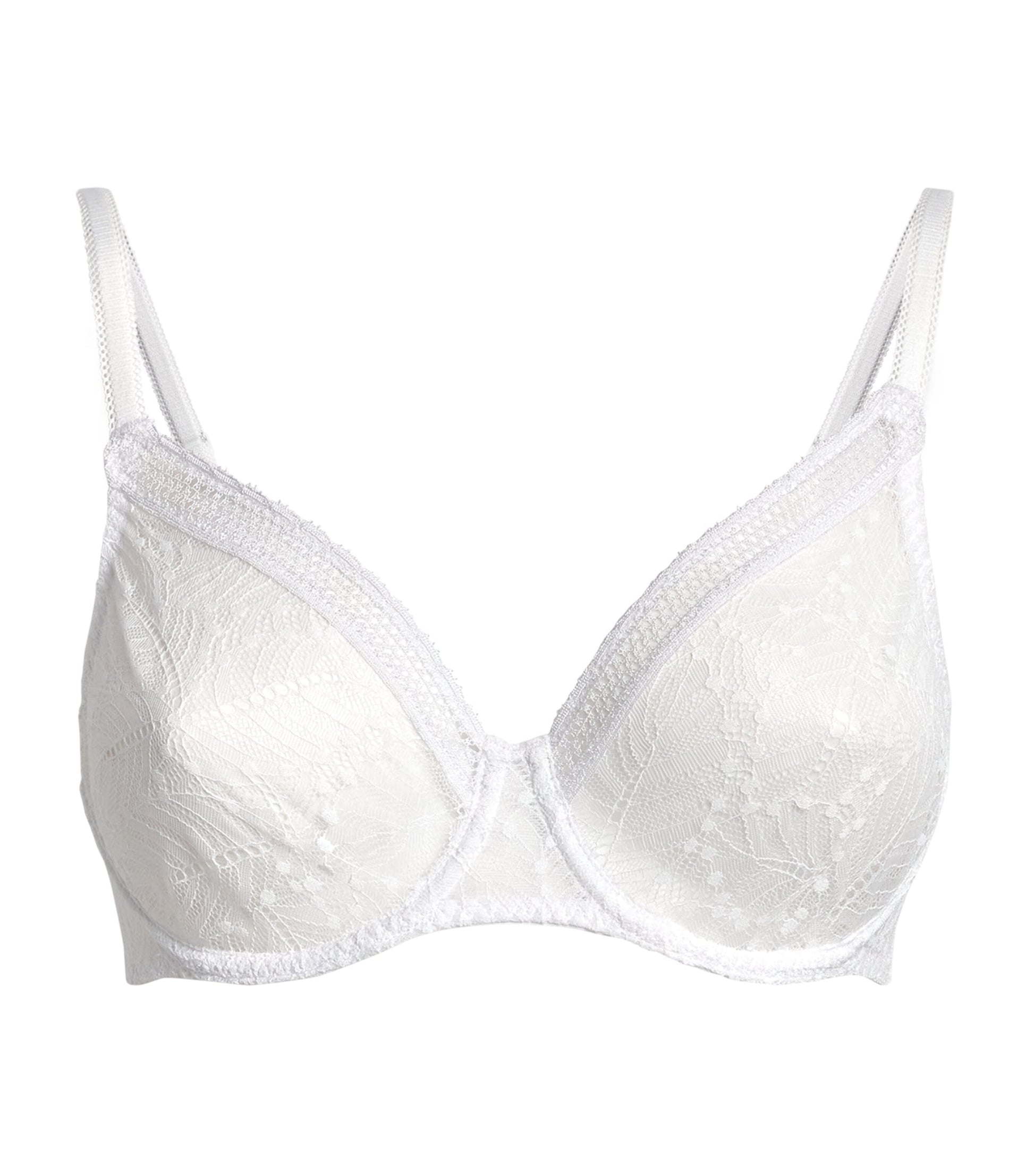 Simone Perele White Lace Comète Plunge Bra