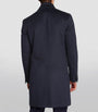 Navy Virgin Wool Overcoat