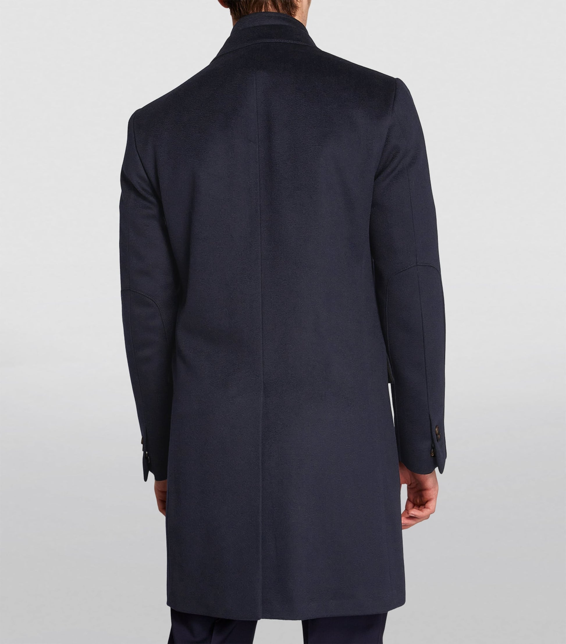 Navy Virgin Wool Overcoat