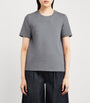 Max Mara Grey Cotton Jersey Logo T-Shirt