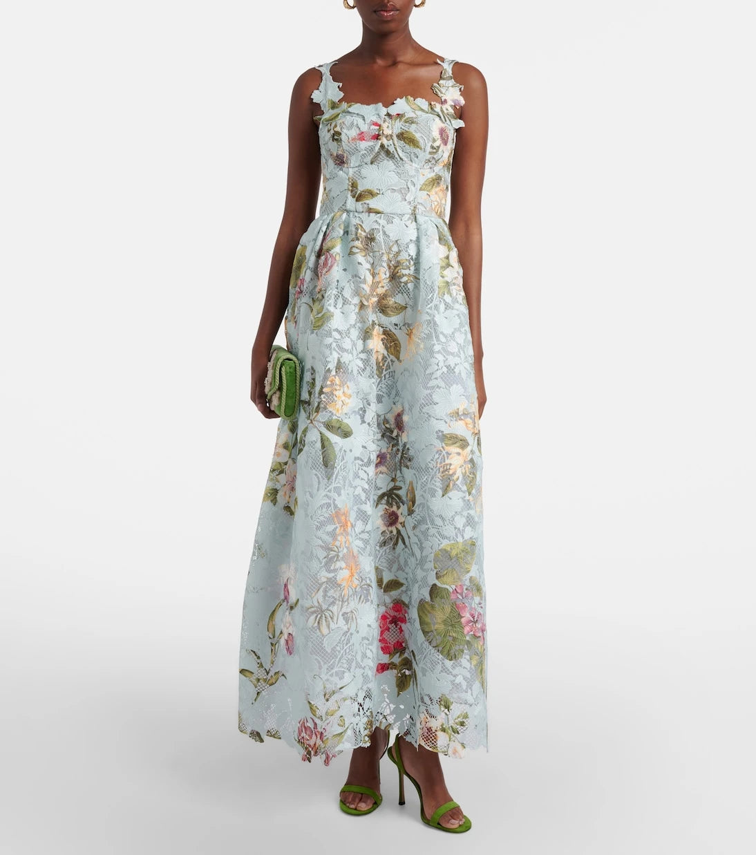 Oscar de la Renta - Floral lace guipure cocktail dress