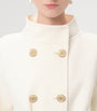 Valentino Ivory Wool-Cashmere Double-Breasted Overcoat