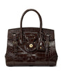 Brown Alligator Leather Ricky 27 Top-Handle Bag