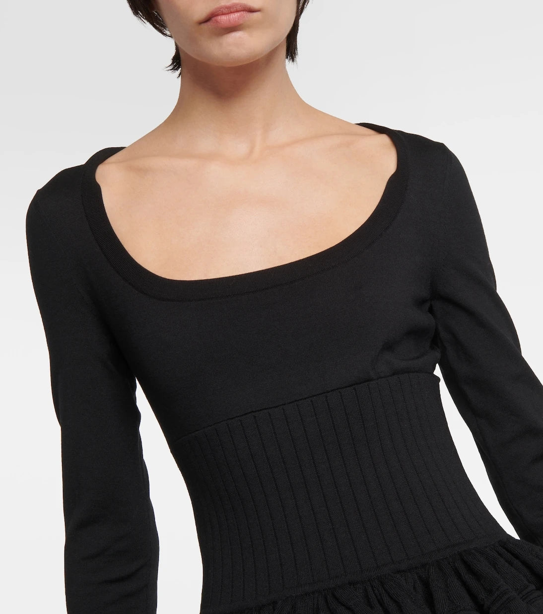 Alaïa - Crinoline wool-blend minidress