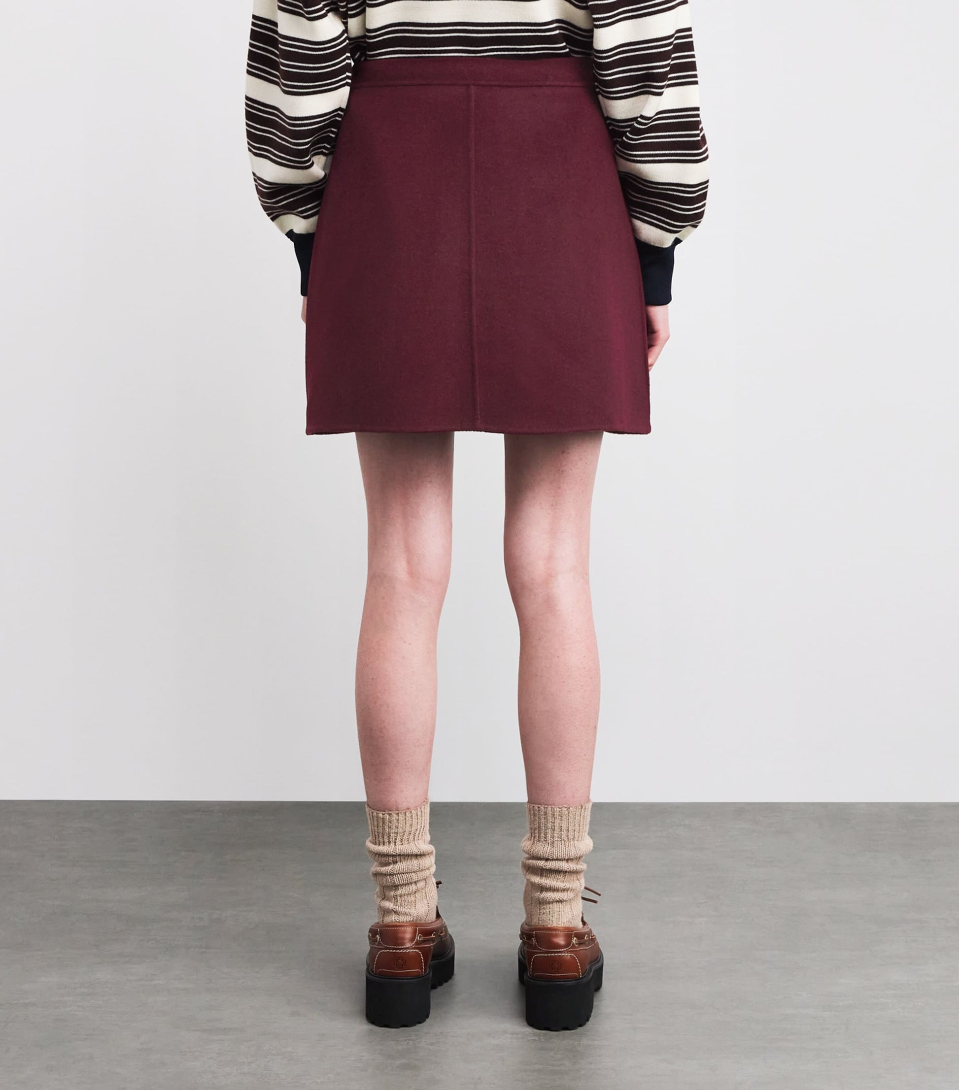 Claudie Pierlot Red Wool Mini Skirt