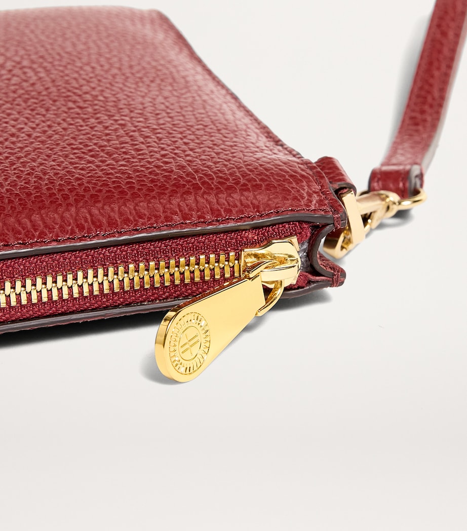 Medium Pebbled Leather Pouch BURGUNDY