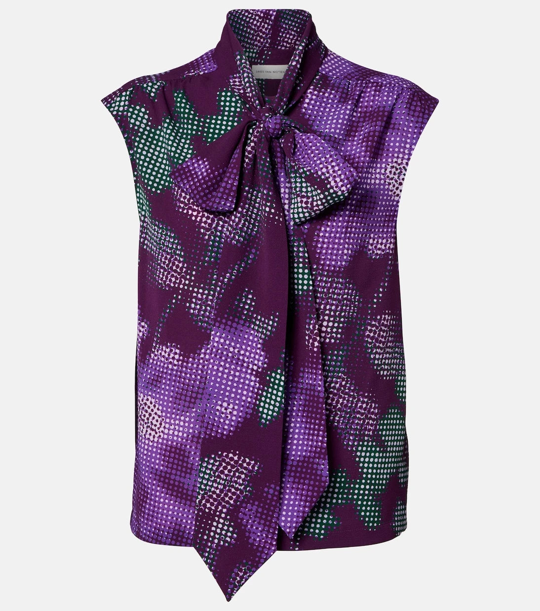 Dries Van Noten - Floral tie-neck top
