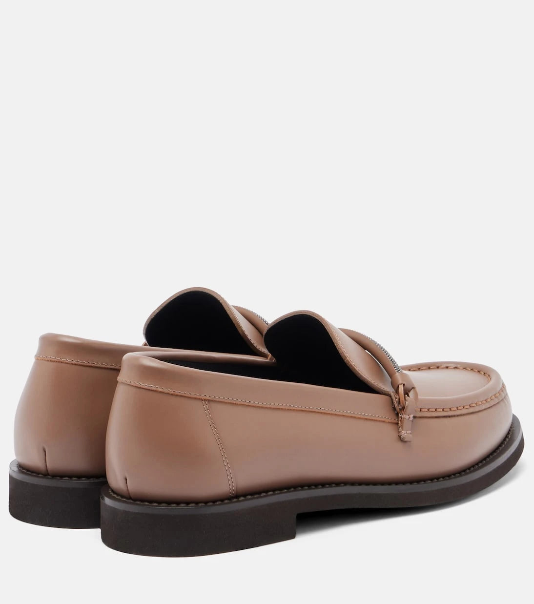 Brunello Cucinelli - Monili leather loafers