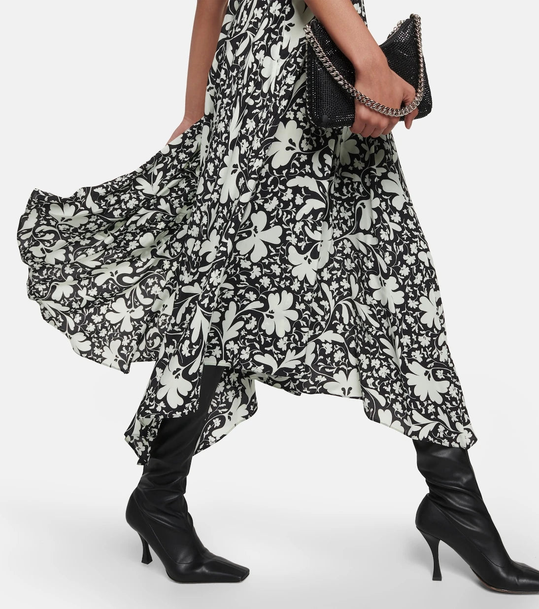 Stella McCartney - Çiçekli ipek midi elbise