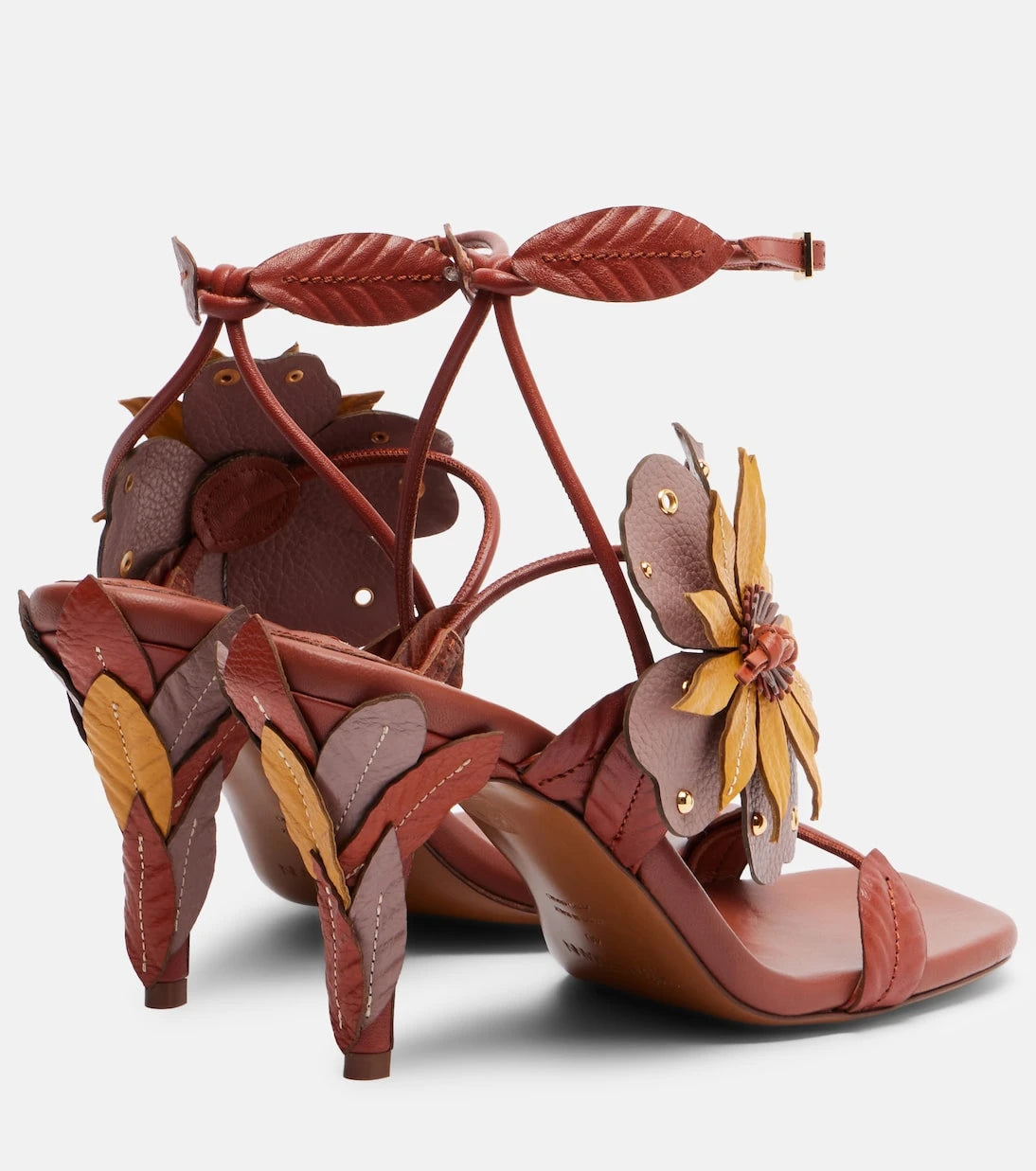 Zimmermann - Brightside floral-appliqué leather sandals