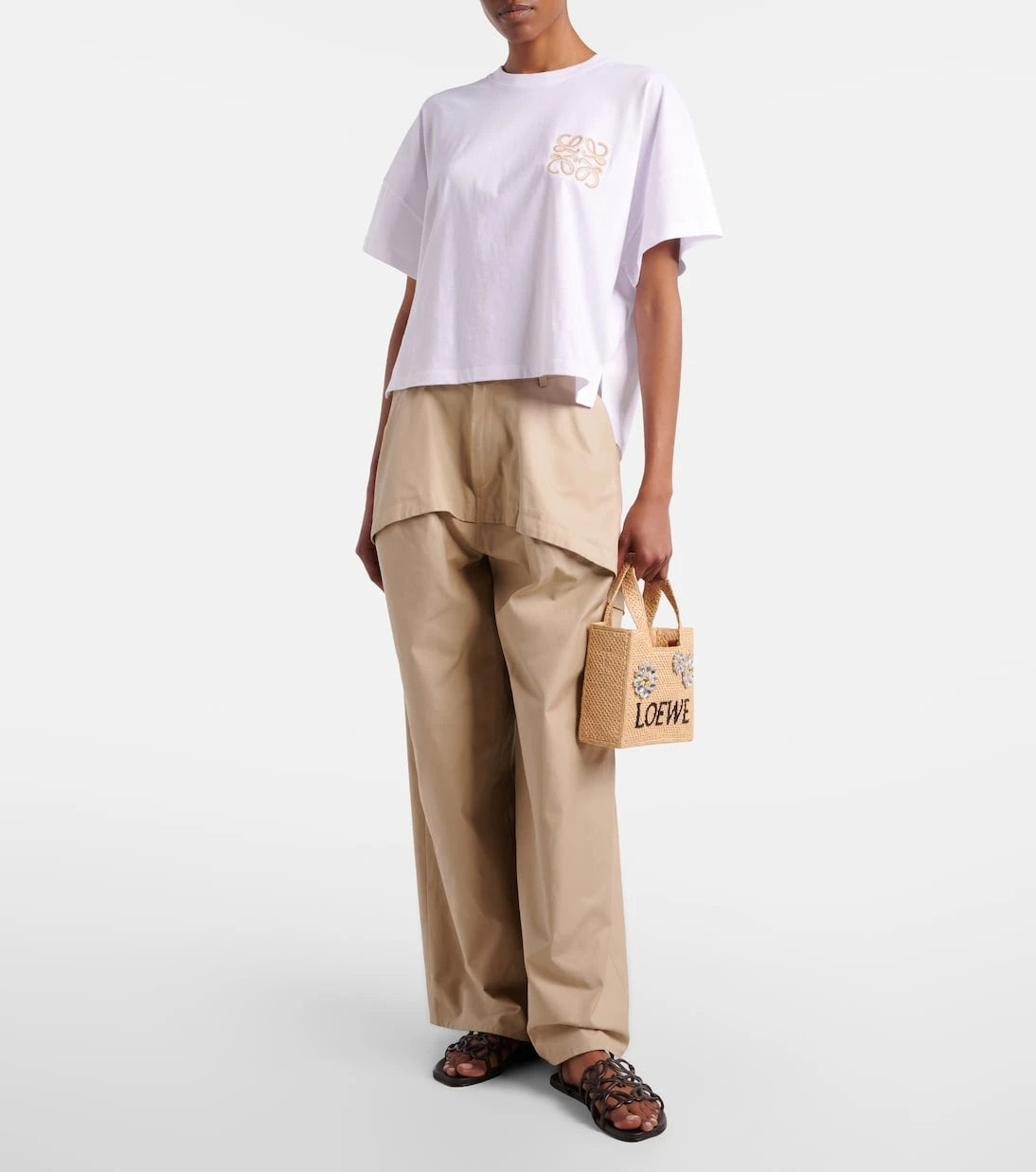 Loewe - Paula's Ibiza embellished raffia top-handle bag
