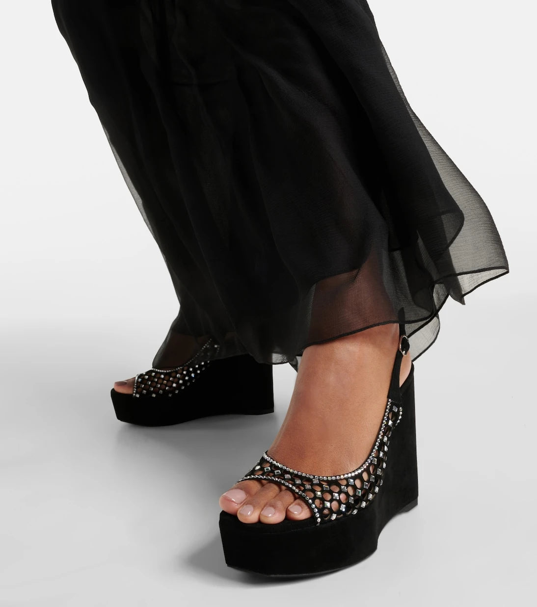 Rene Caovilla - Embellished suede platform sandals