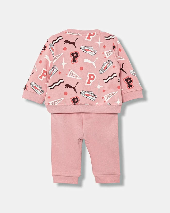 Детски анцуг Puma MINICATS AOP Crew Set FL INF