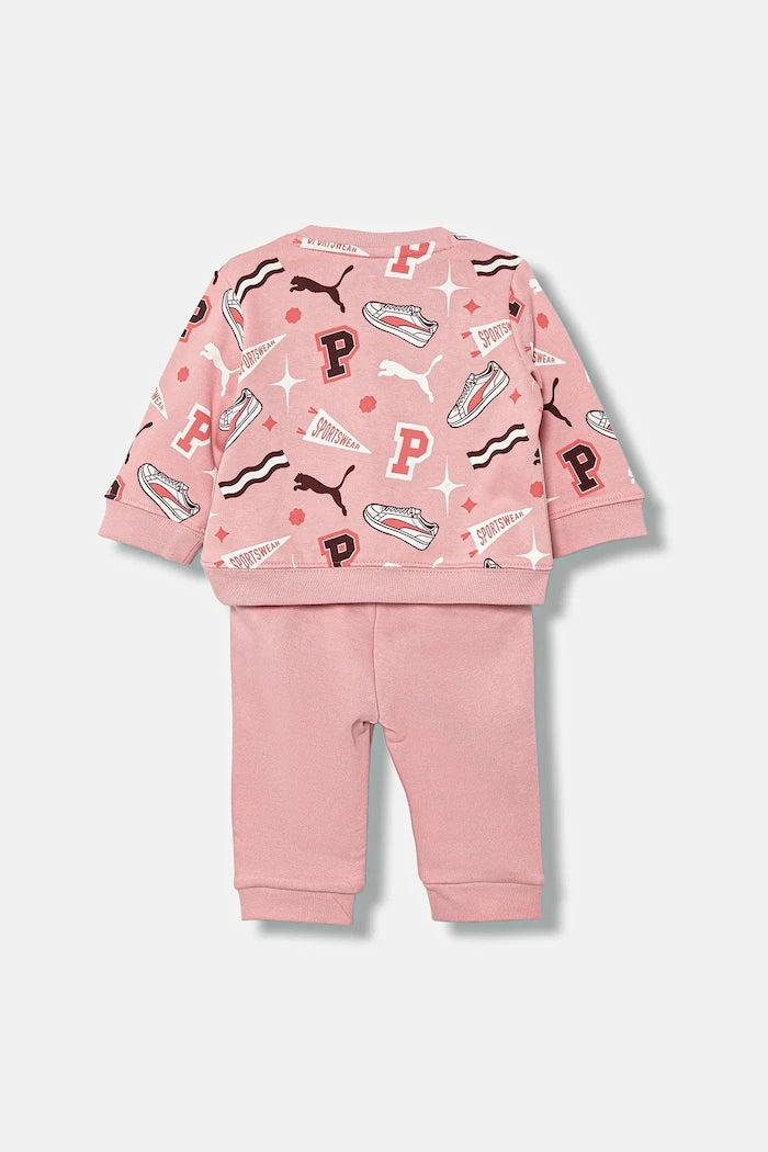 Детски анцуг Puma MINICATS AOP Crew Set FL INF