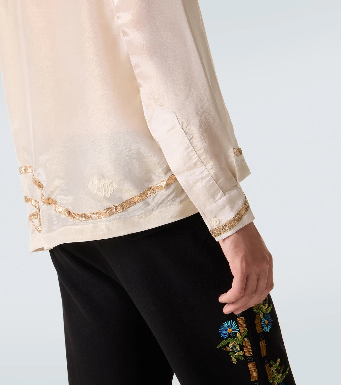 Bode - Lido appliqué semi-sheer shirt