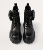 Prada Black Leather Monolith Boots with Pouch 55