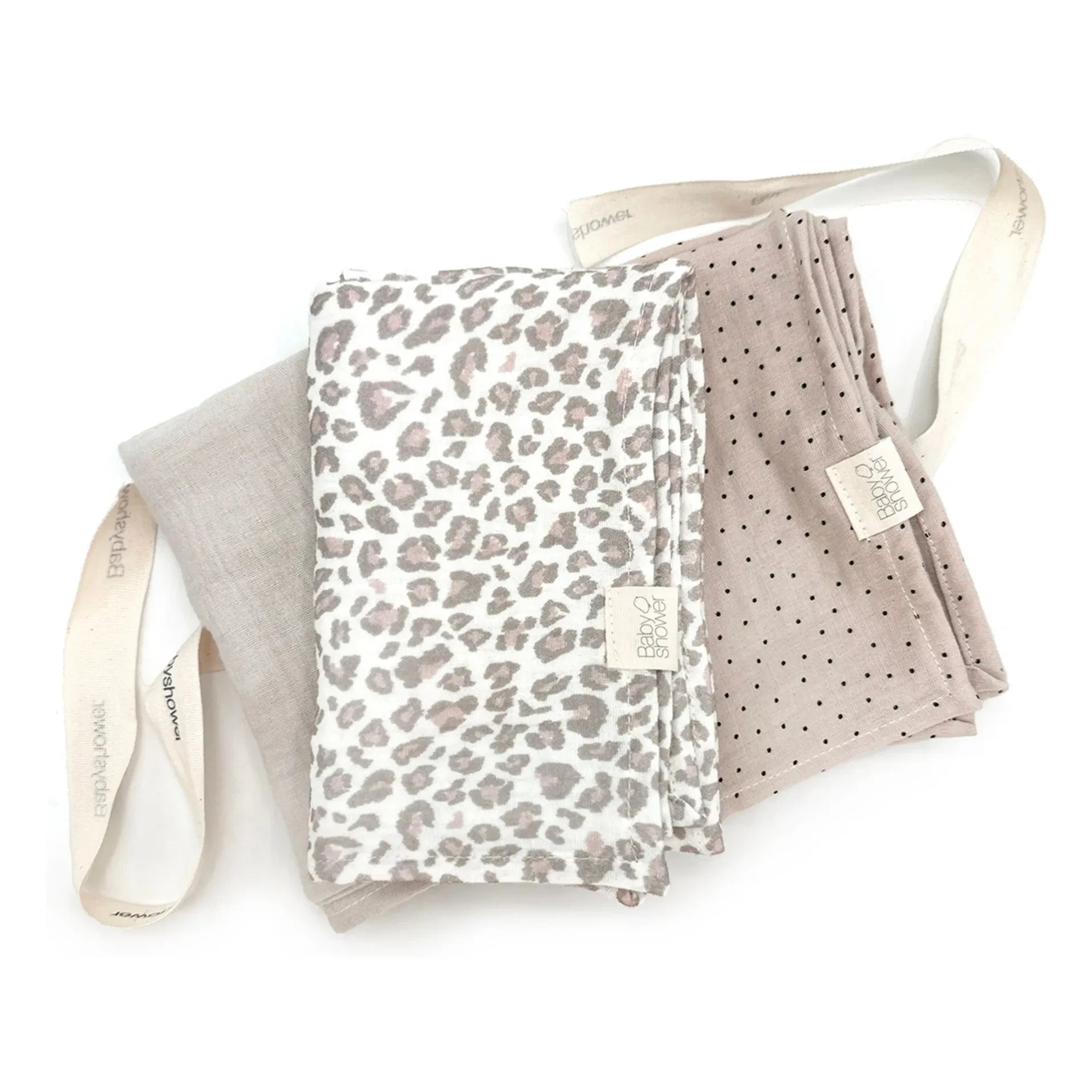 Babyshower - Leopard Nappies - Set of 3 | Ecru