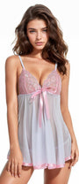 Flirty Mesh Lace Cup Babydoll