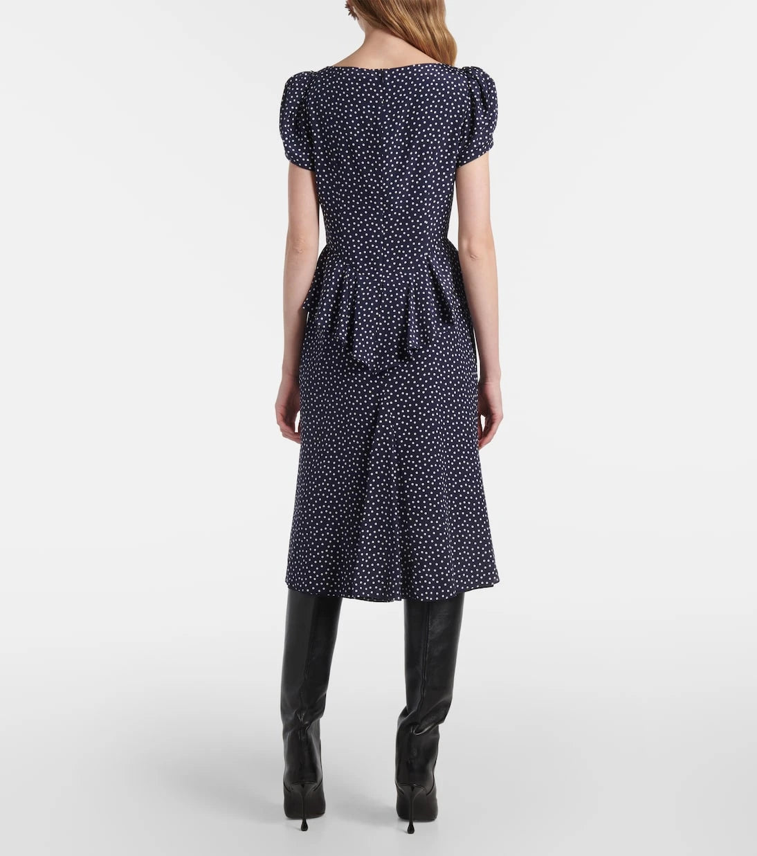 Alessandra Rich - Polka-dot silk midi dress