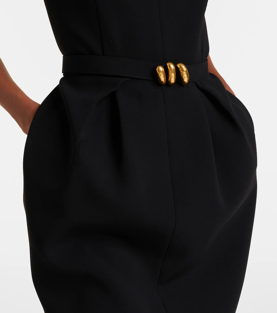 Max Mara - Belted cady midi dress