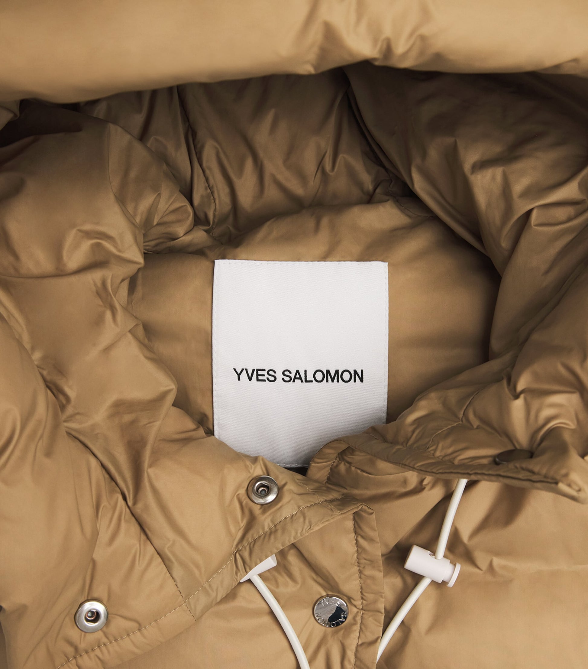 Beige Down Padded Technical Hood