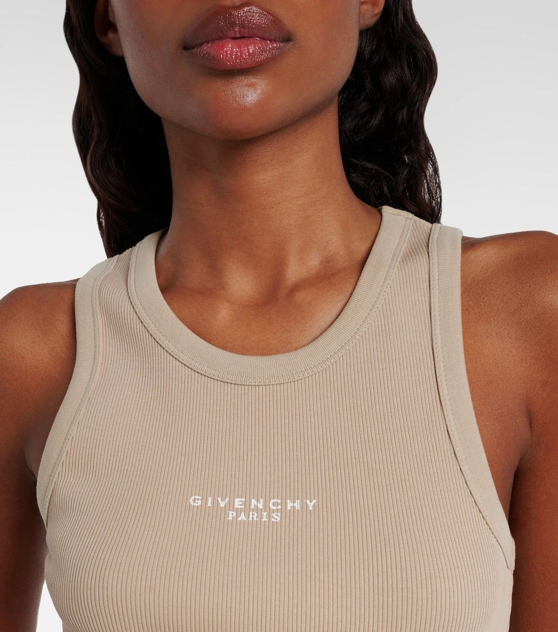Givenchy - Logo ribbed-knit cotton jersey tank top