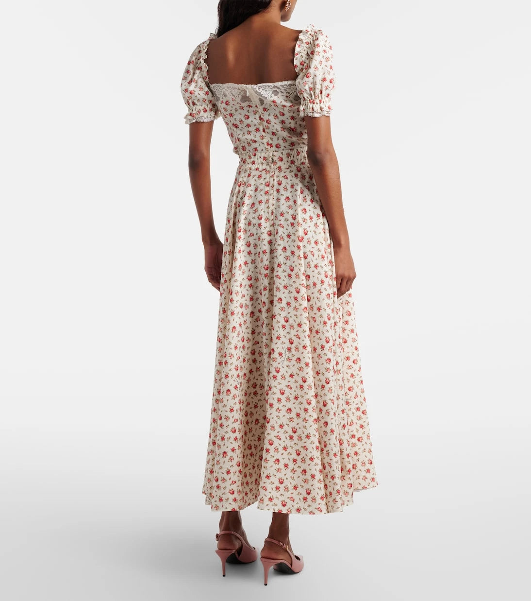 Dolce&Gabbana - Floral silk and cotton-blend charmeuse top