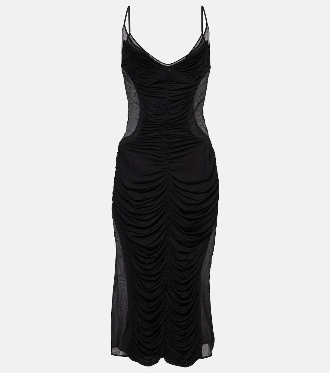Mugler - Büzgülü file midi elbise