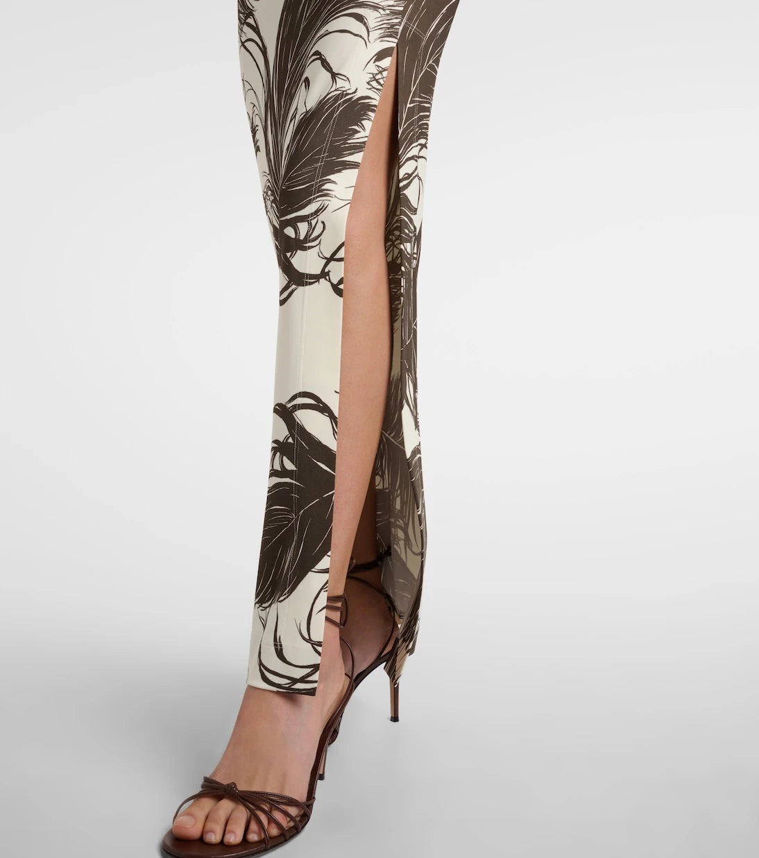 Oscar de la Renta - Printed one-shoulder jersey maxi dress