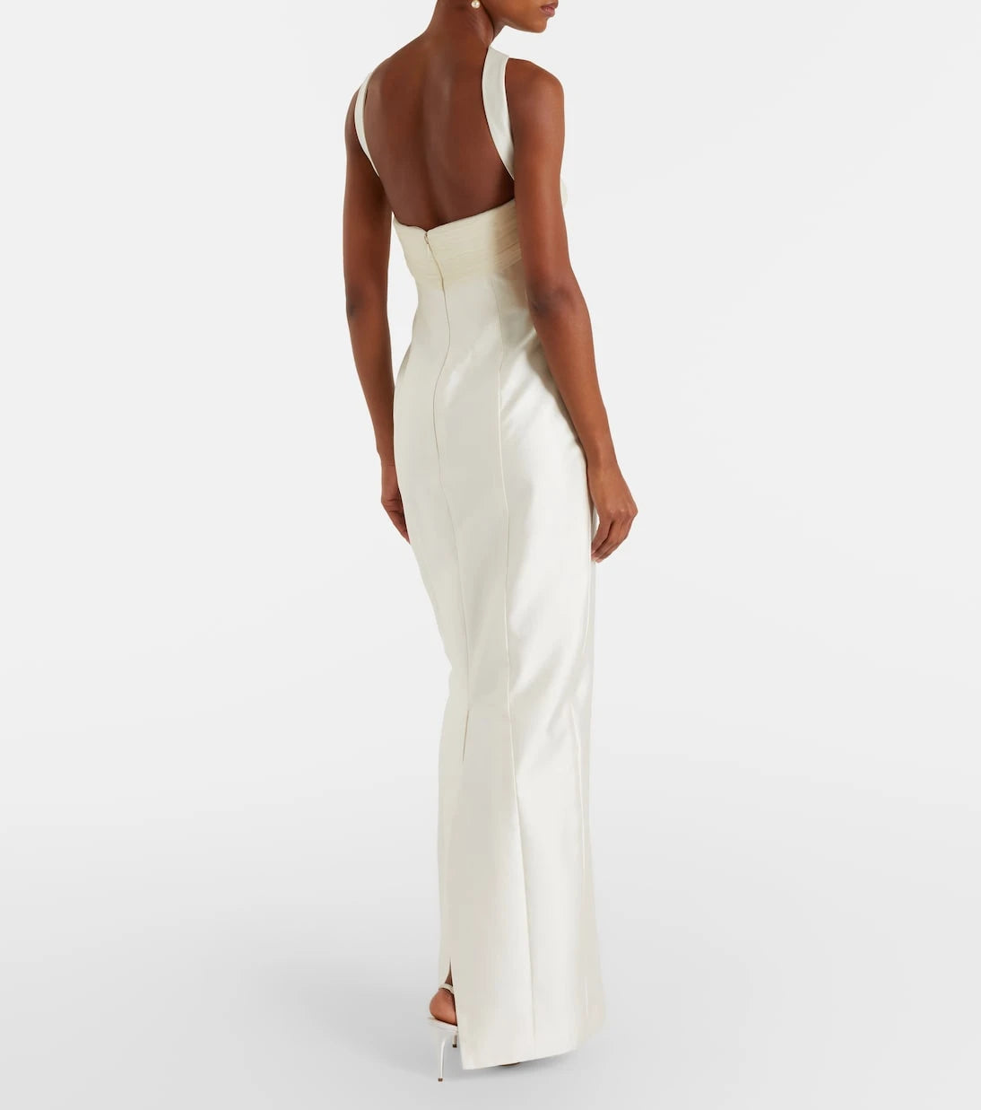 Danielle Frankel - Bridal Lette wool and silk bustier gown