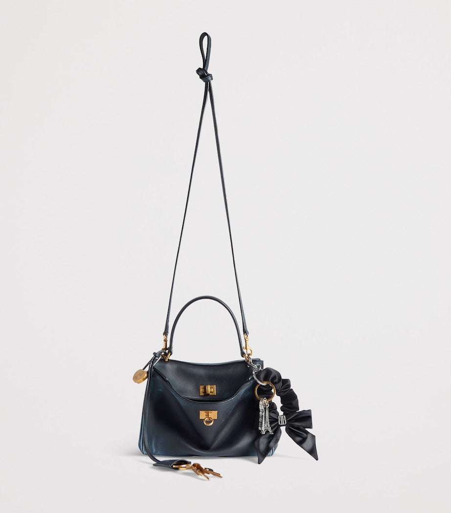 Balenciaga Blue Mini Leather Rodeo Top-Handle Bag