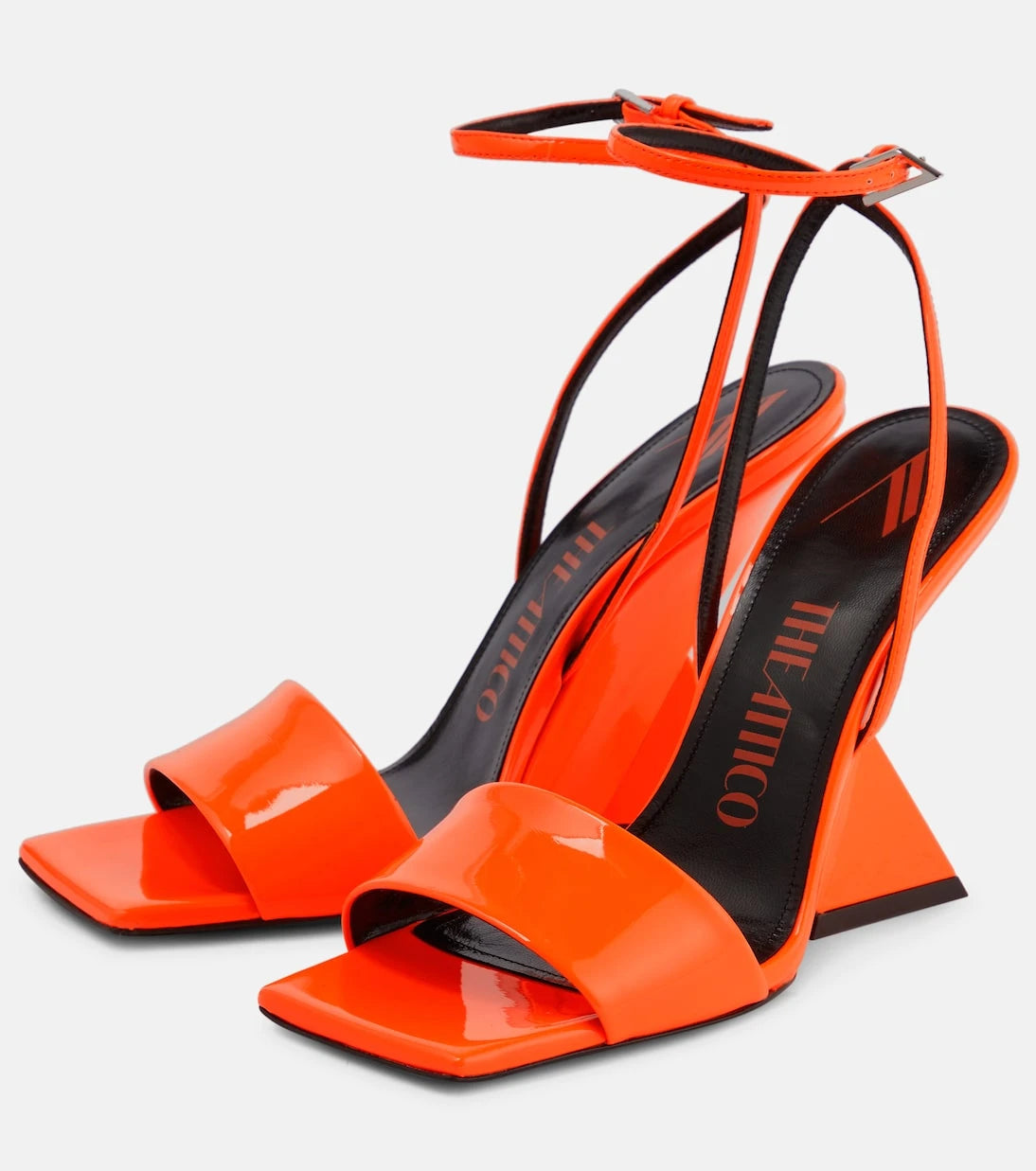 The Attico - Cheope patent leather wedge sandals