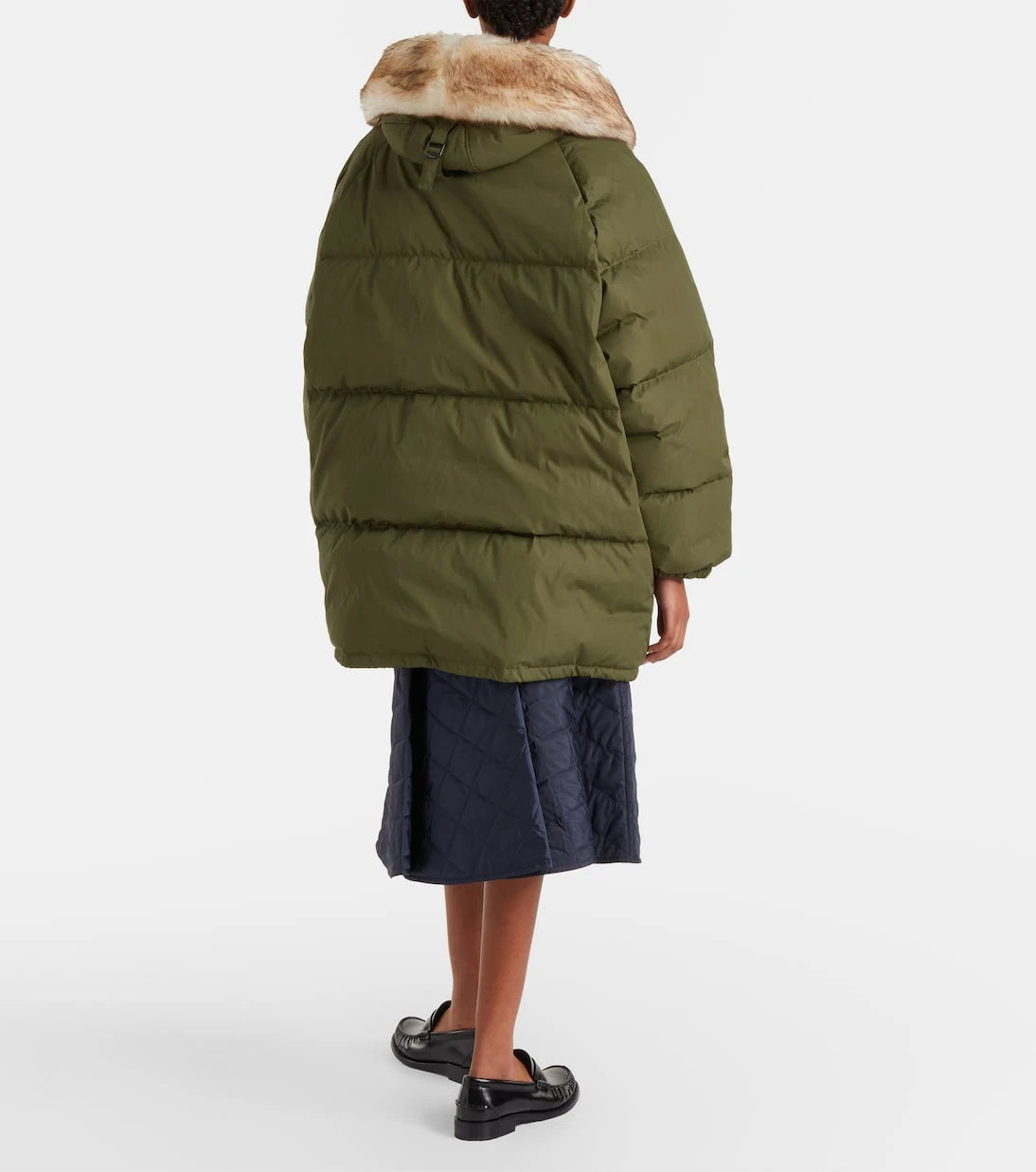 Prada - Re-Nylon shearling-trimmed down coat