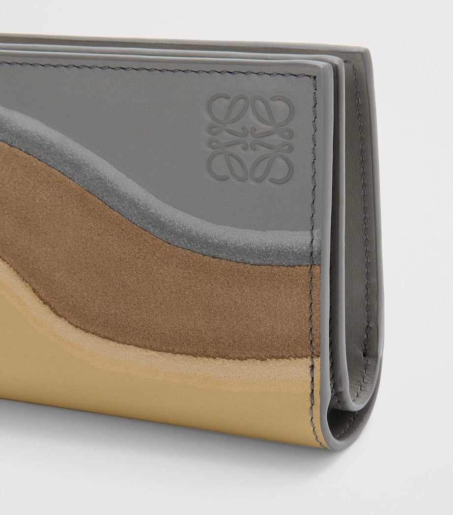 Grey Leather Landscape Wallet